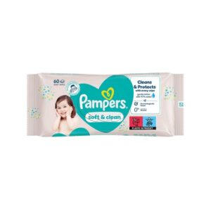 PAMPERS WIPES SOFT CLEAN 60 PCS.