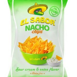 EL SABOR NACHO CHIPS SOUR CREAM & ONION 100 GRMS