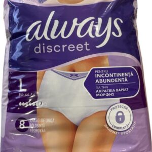 ALWAYS DISCREET PANTS LARGE 8 PCS.