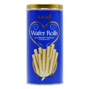 I NUTTINI WAFER ROLLS VANILLA TIN 300 GRMS