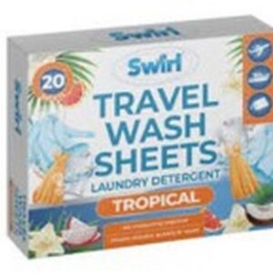 I SWIRL TRAVEL LAUNDRY DETERGENT SHEETS TROPICAL 20 PCS.