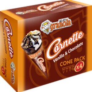 GELATI GRANOLA CONE PACK VANILLA & CHOCOLATE 4X