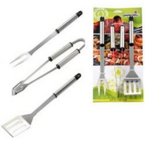 OMPAGRILL STAINLESS STEEL BBQ TOOLS 3PCS 6X