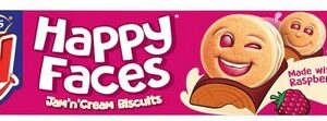 MCVITIES HAPPY FACE RASPBERRY JAM & CREAM 165 GRMS