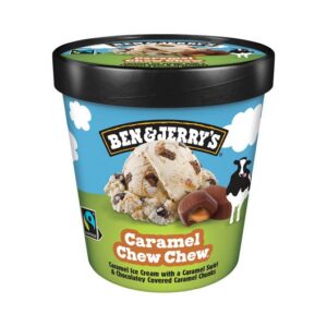 BEN & JERRYS CARAMEL CHEW CHEW ICE CREAM TUB 465 ML