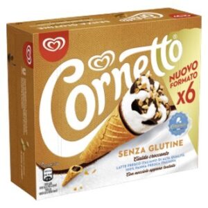 ALGIDA CORNETTO CLASIC GLUTEN FREE ICE CREAM CONES  6X375 ML