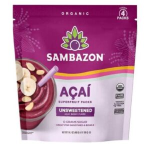 SAMBAZON PURE UNSWEETENED ACAI PACKS 100 GRMS