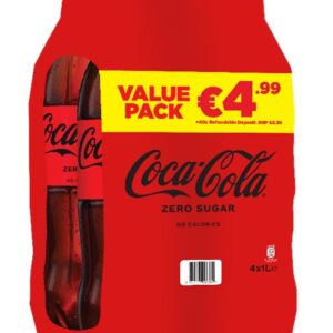 COCA COLA ZERO €4.99 PACK 4X1 LTR