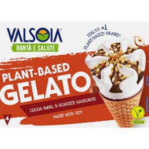VALSOIA IL GELATO 4 CLASSIC CONES - SOYA BASED  300 GRMS