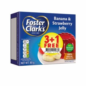 FOSTER CLARKS BAN/STRAW JELLY PACK 3+1FREE 4X80 GRMS