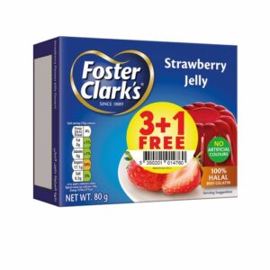 FOSTER CLARKS STRAWBERRY JELLY PKT 3+1 FREE 4X80 GRMS